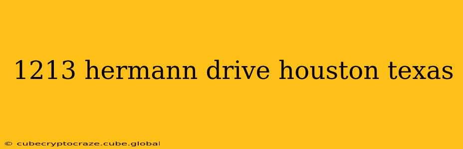 1213 hermann drive houston texas