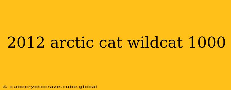 2012 arctic cat wildcat 1000