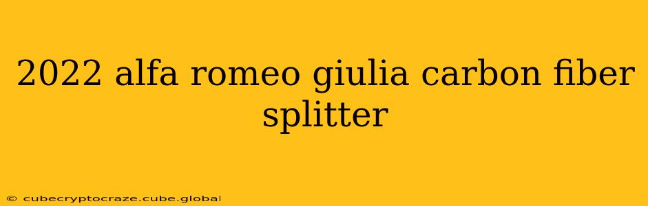 2022 alfa romeo giulia carbon fiber splitter