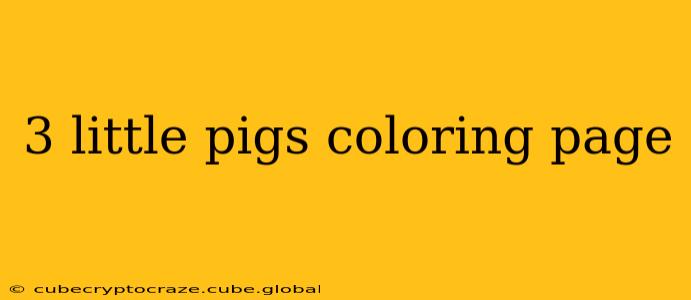 3 little pigs coloring page