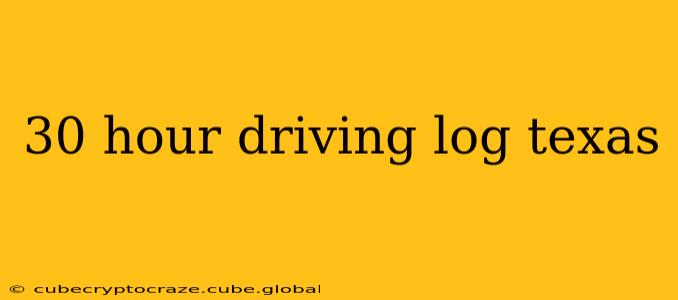 30 hour driving log texas