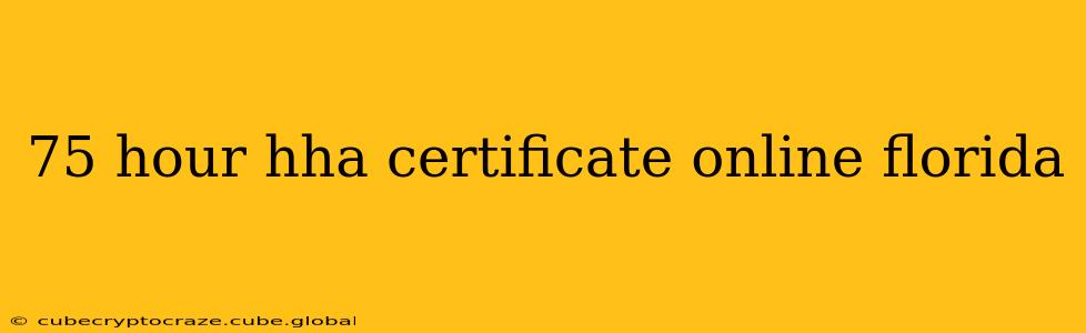 75 hour hha certificate online florida