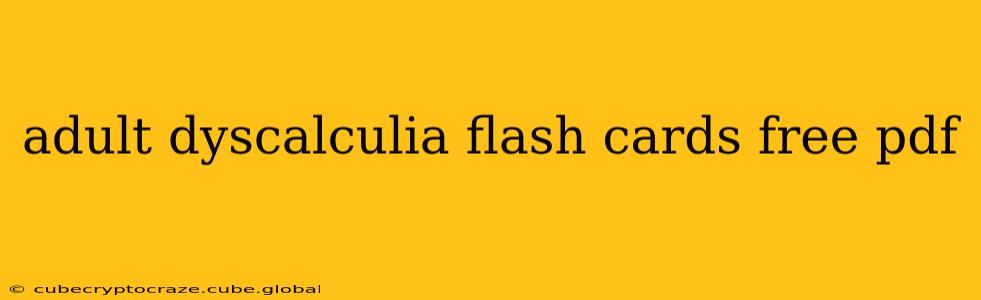 adult dyscalculia flash cards free pdf