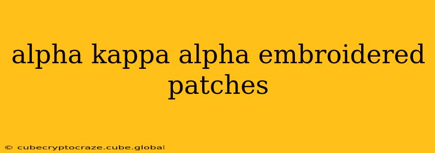 alpha kappa alpha embroidered patches