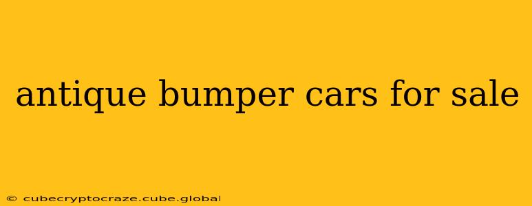 antique bumper cars for sale