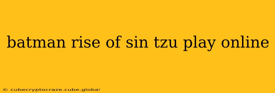 batman rise of sin tzu play online
