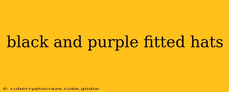 black and purple fitted hats