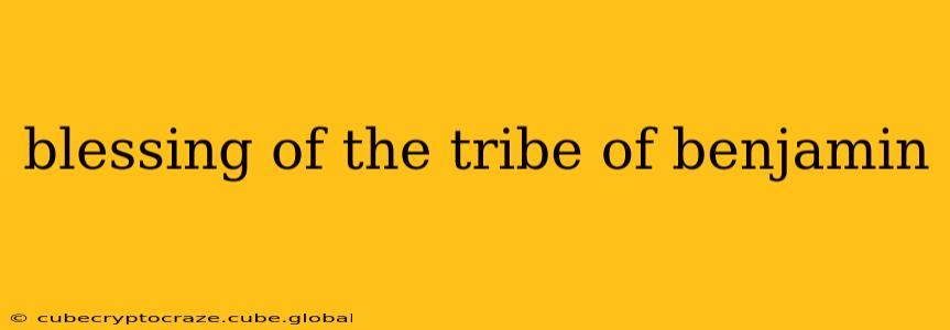 blessing of the tribe of benjamin