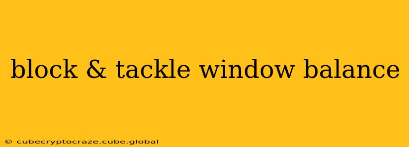 block & tackle window balance