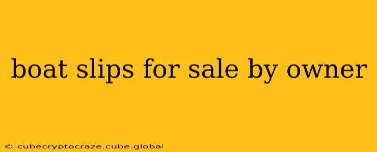 boat slips for sale by owner