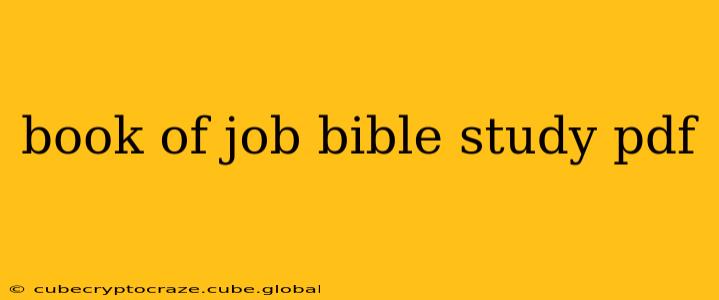 book of job bible study pdf