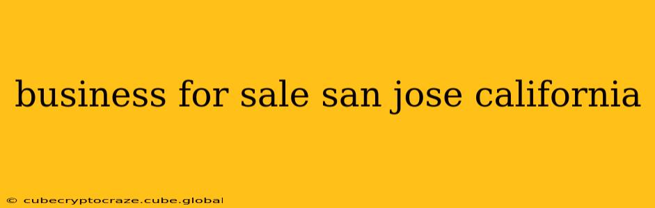 business for sale san jose california