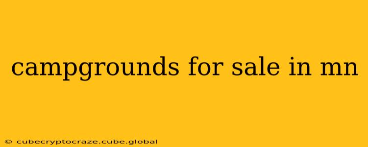 campgrounds for sale in mn
