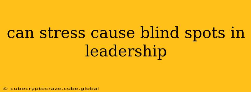 can stress cause blind spots in leadership