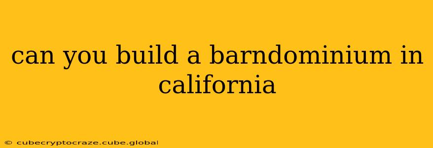 can you build a barndominium in california