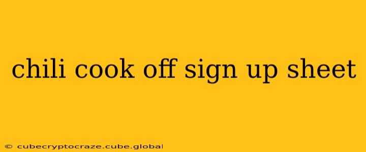 chili cook off sign up sheet