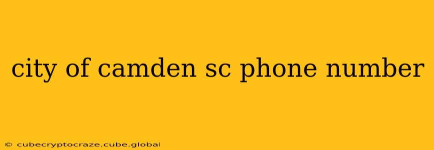 city of camden sc phone number