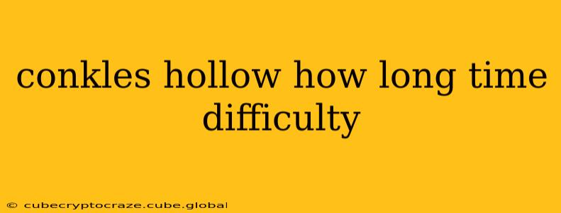 conkles hollow how long time difficulty