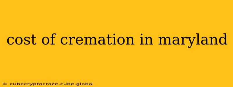 cost of cremation in maryland