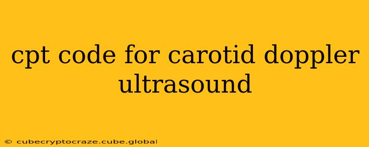 cpt code for carotid doppler ultrasound