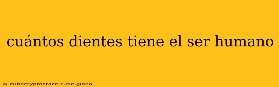 cuántos dientes tiene el ser humano