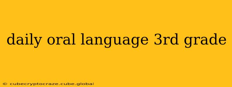 daily oral language 3rd grade