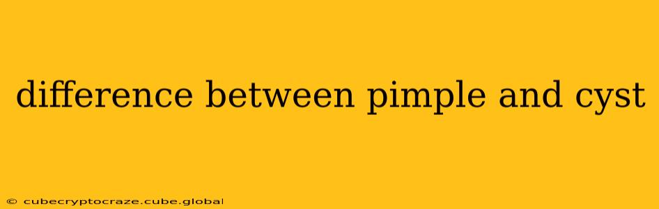difference between pimple and cyst