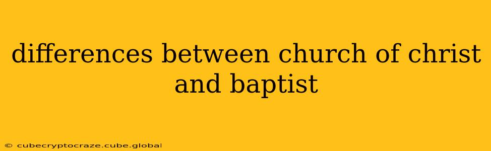 differences between church of christ and baptist