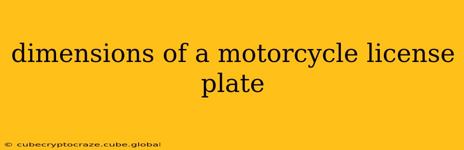 dimensions of a motorcycle license plate