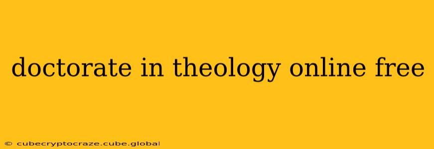doctorate in theology online free