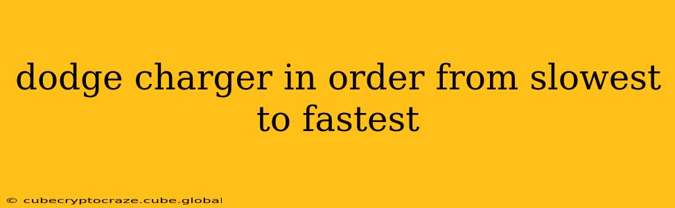 dodge charger in order from slowest to fastest