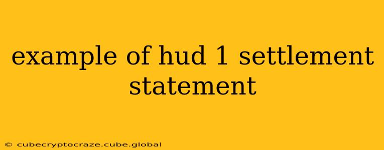 example of hud 1 settlement statement