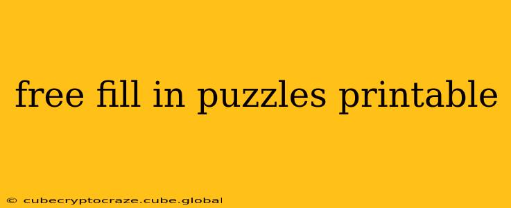 free fill in puzzles printable
