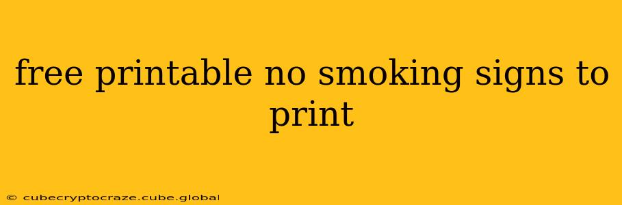 free printable no smoking signs to print