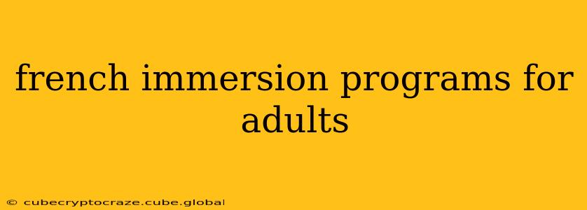french immersion programs for adults