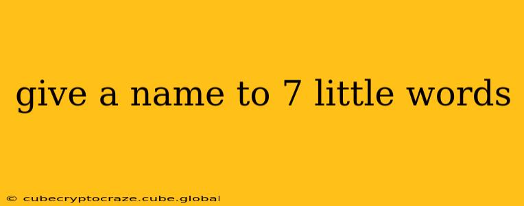 give a name to 7 little words