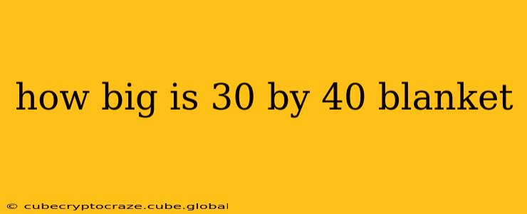 how big is 30 by 40 blanket
