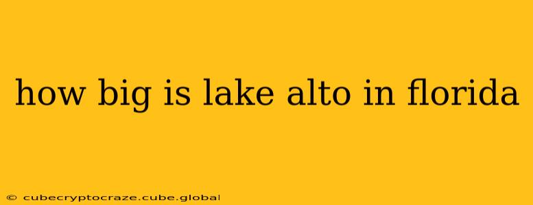 how big is lake alto in florida