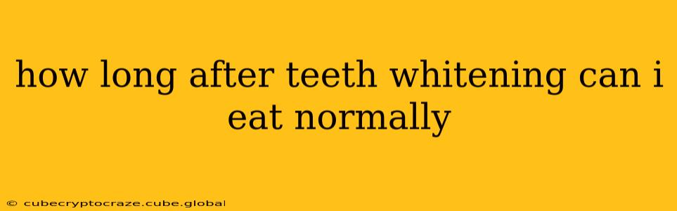 how long after teeth whitening can i eat normally