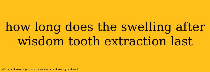 how long does the swelling after wisdom tooth extraction last