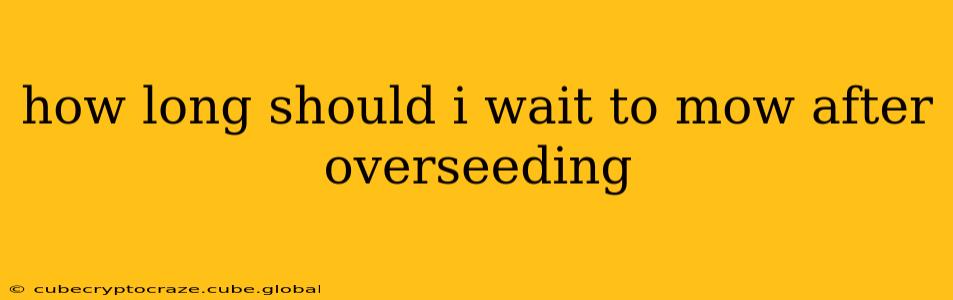 how long should i wait to mow after overseeding