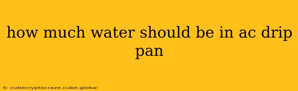 how much water should be in ac drip pan