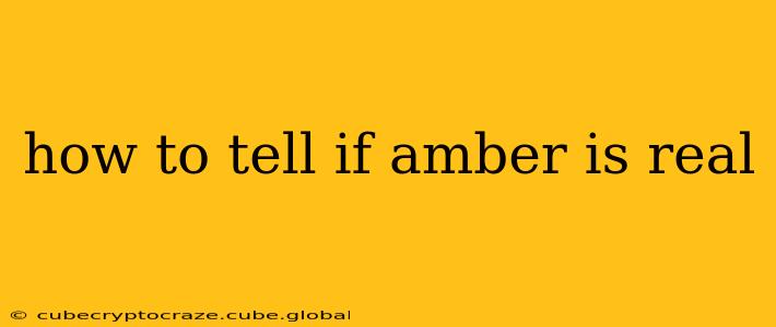 how to tell if amber is real