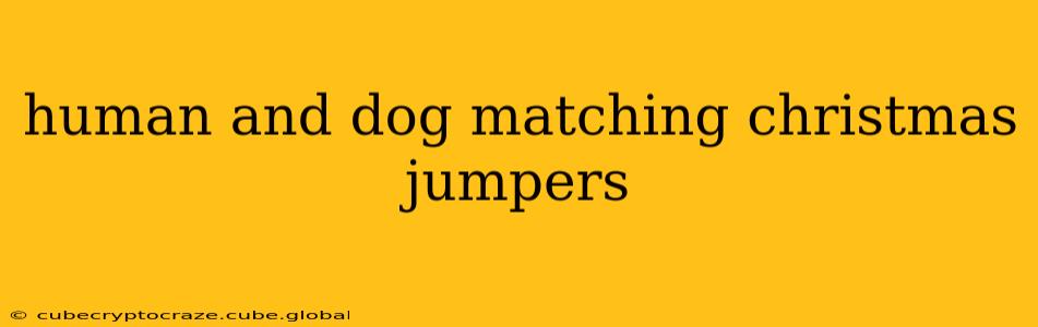 human and dog matching christmas jumpers