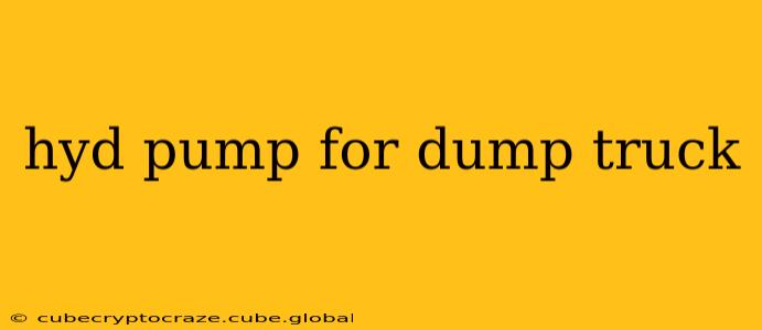 hyd pump for dump truck