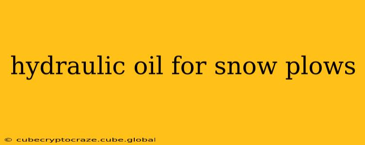 hydraulic oil for snow plows