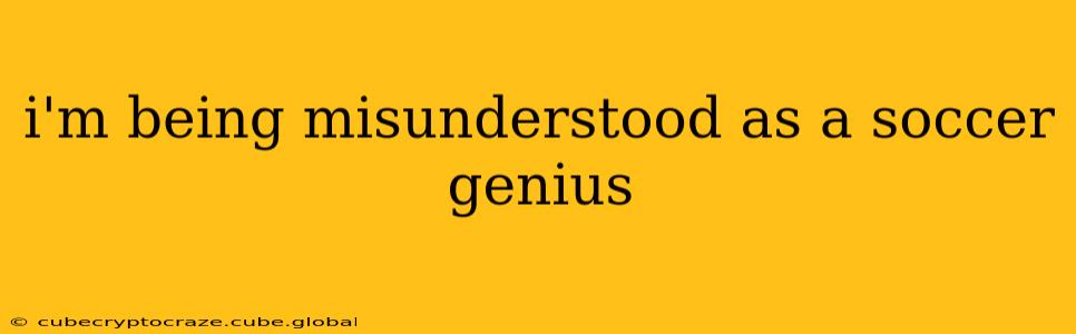 i'm being misunderstood as a soccer genius