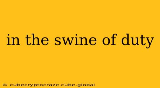in the swine of duty