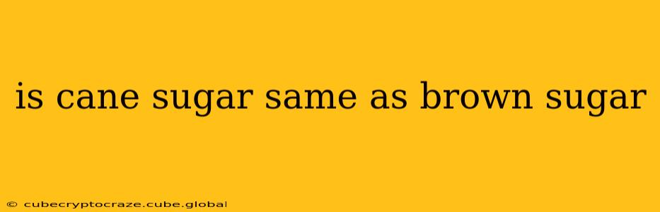 is cane sugar same as brown sugar