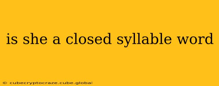 is she a closed syllable word